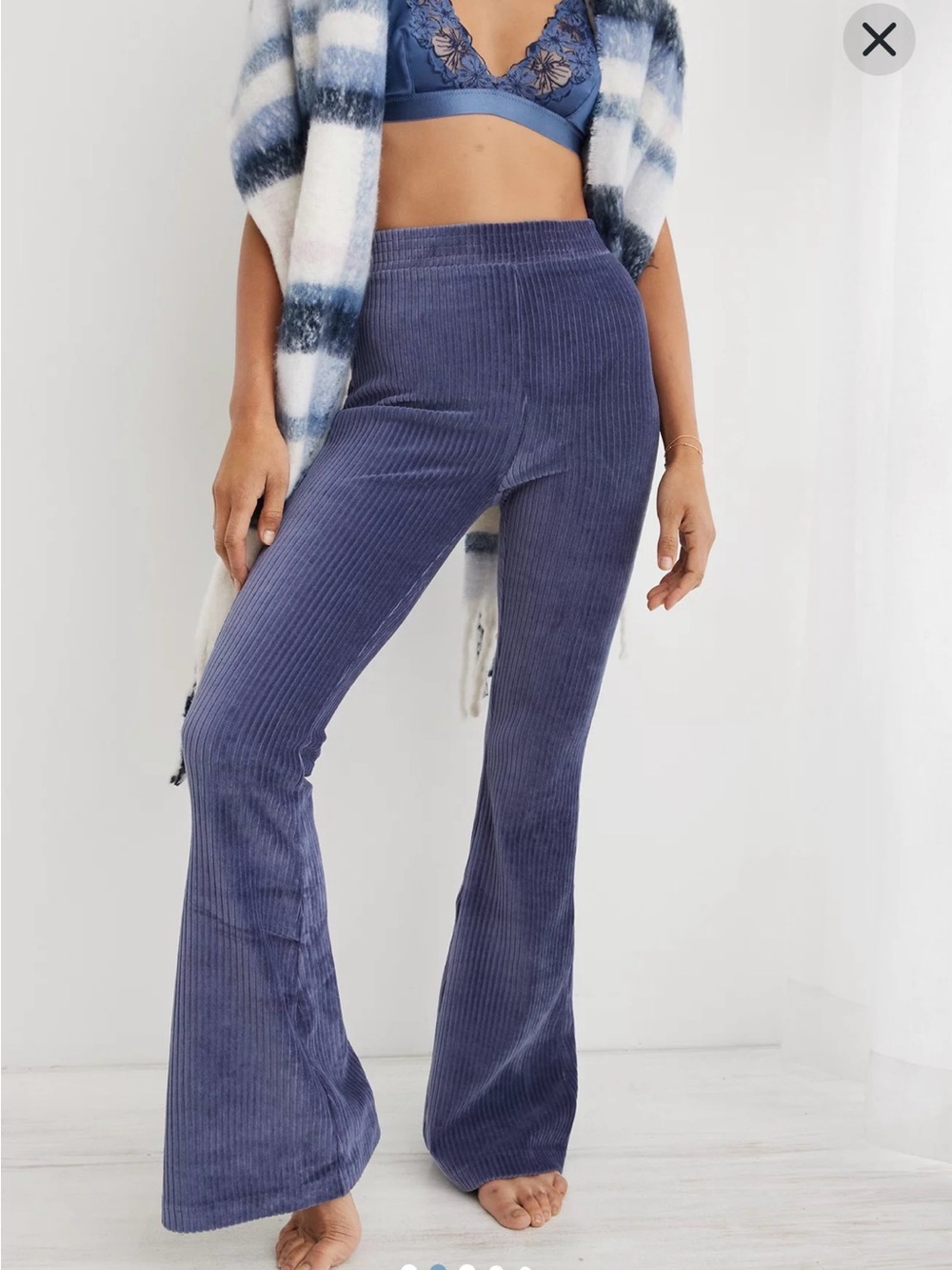 Women’s Aerie Grove On Velour High Waisted Flare Pants Size XL NWT